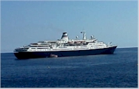 cruise ship Marco Polo in the bay